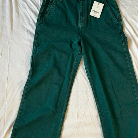 Reformation Diego Mid Rise Baggy Utility Jeans Green - Size 26 - NWT - Picture 5 of 8